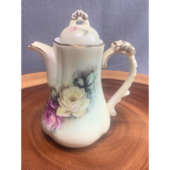 Vintage Porcelain Mini Teapot with Floral Design Made in China 4.5 Inches Tall - Picture 4 of 11